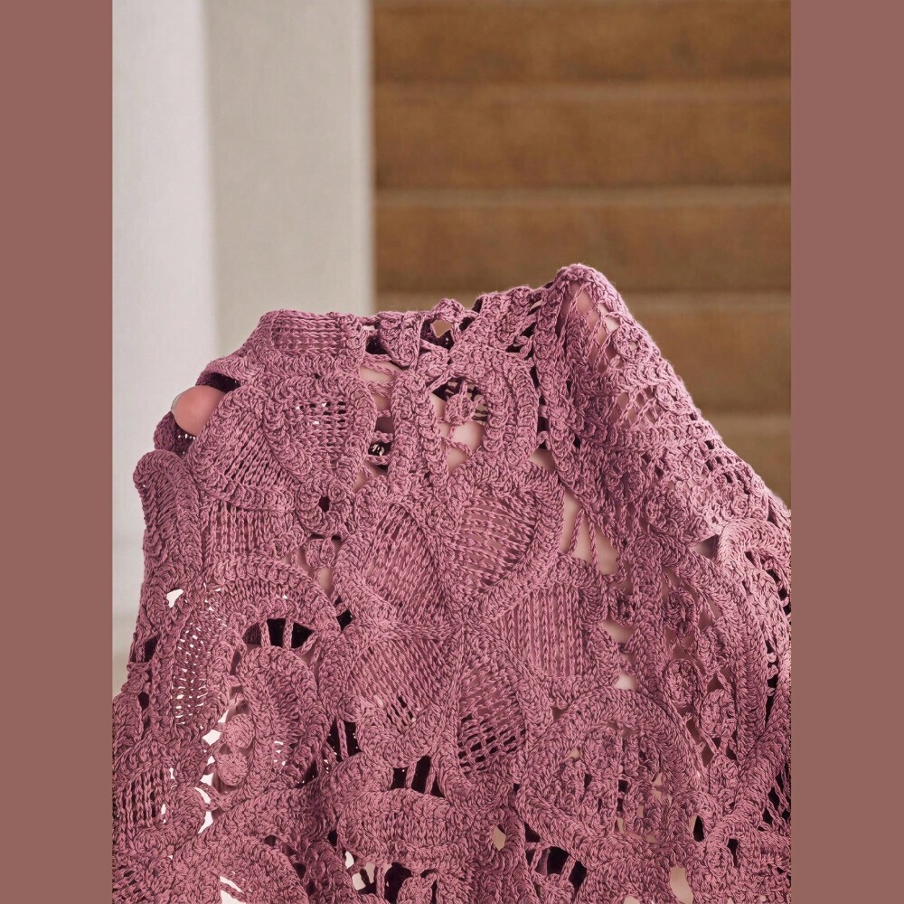 Rose Pink Lace Cami Top Crop - Picture 7 of 7